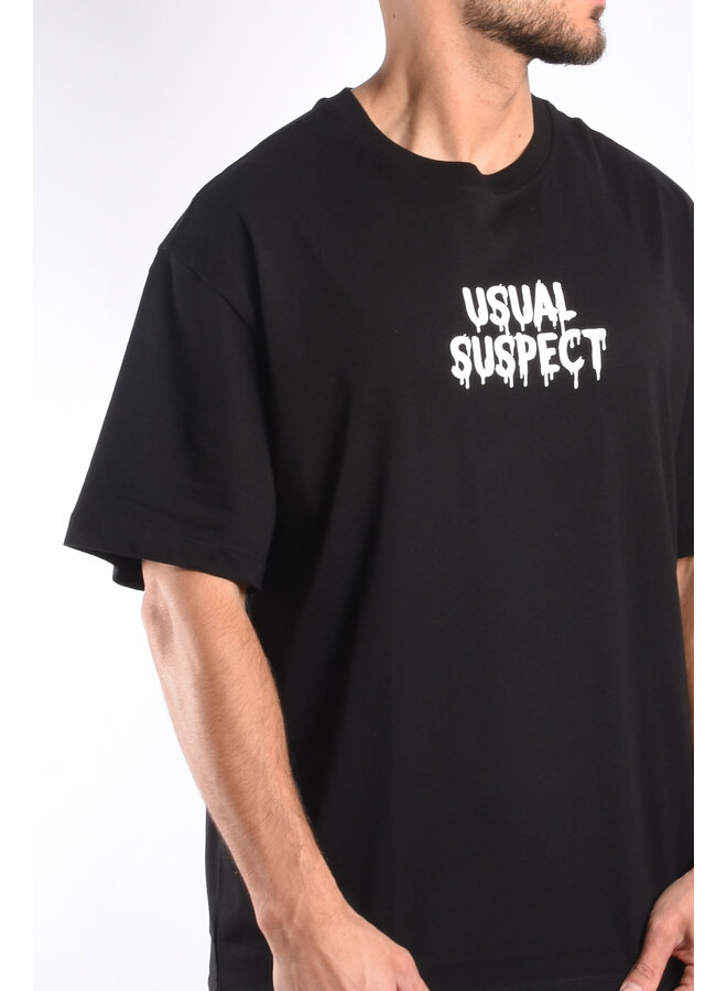 Loose Fit T-shirt "Usual Suspect" Black