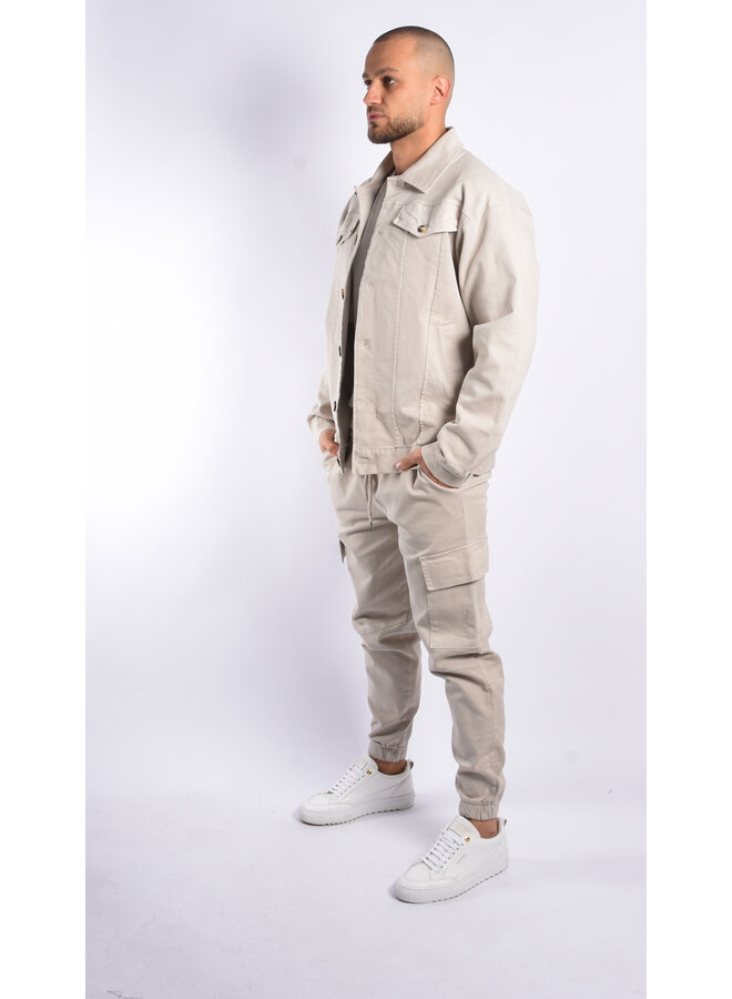 Premium Cotton Cargo Pants “Maren” Beige