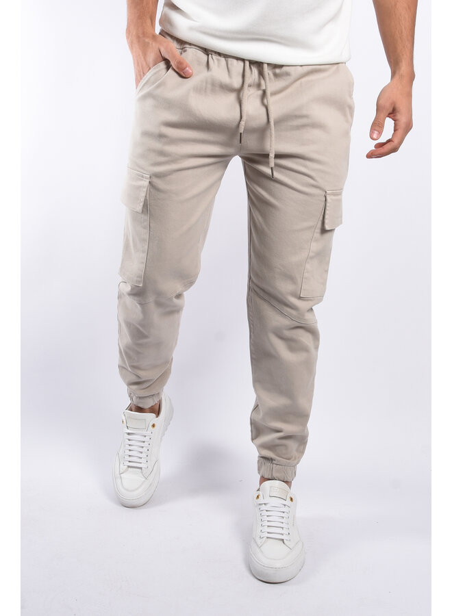 Premium Cotton Cargo Pants “Maren” Beige