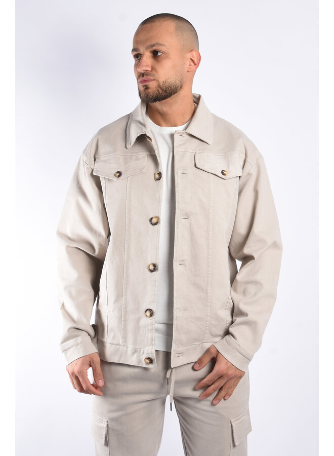 Premium Cotton Overshirt “Maren” Beige