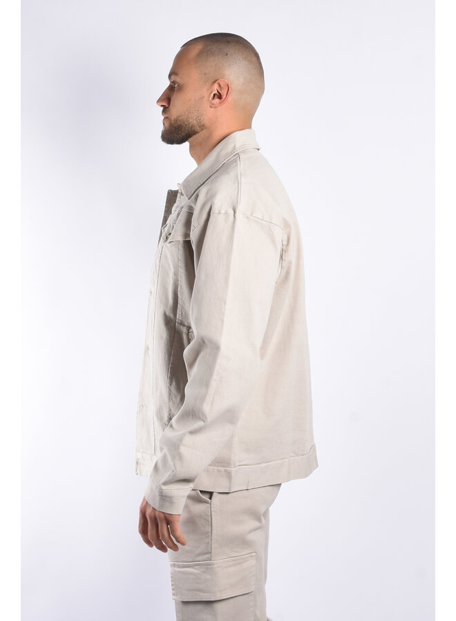 Premium Cotton Overshirt “Maren” Beige