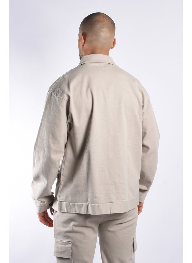 Premium Cotton Overshirt “Maren” Beige
