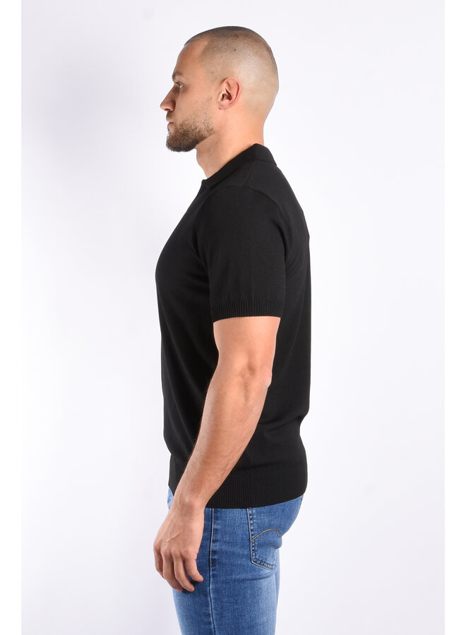 Polo V-Neck "Sabado" Black