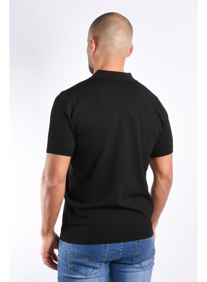 Polo V-Neck "Sabado" Black