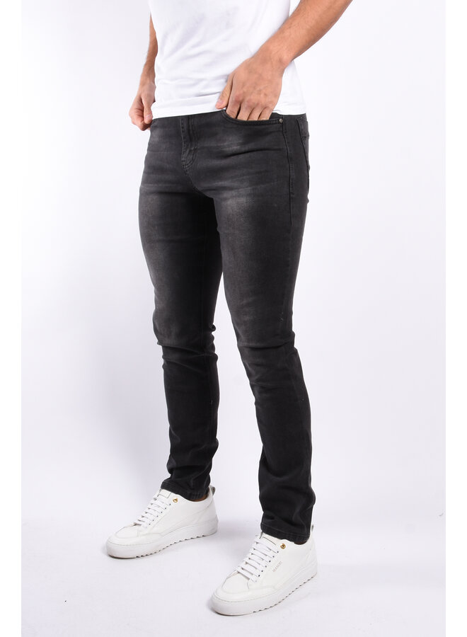 Slim Fit Stretch Jeans "Canay" Black Washed