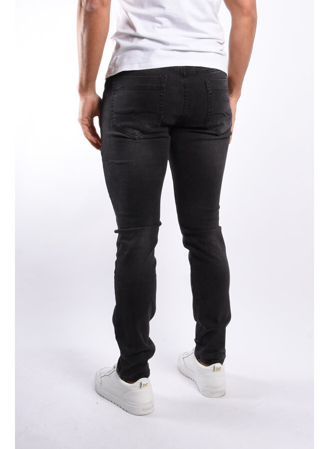 Slim Fit Stretch Jeans "Canay" Black Washed