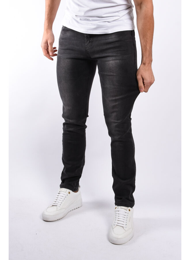 Slim Fit Stretch Jeans "Canay" Black Washed