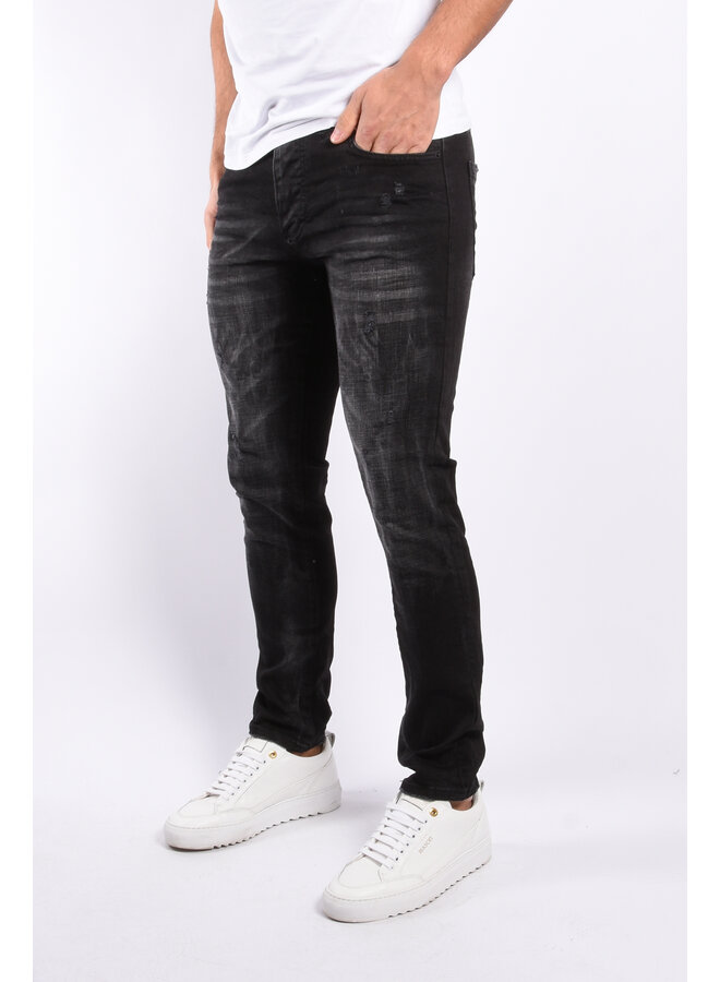 Skinny Fit Stretch Jeans “Eloy” Black Washed