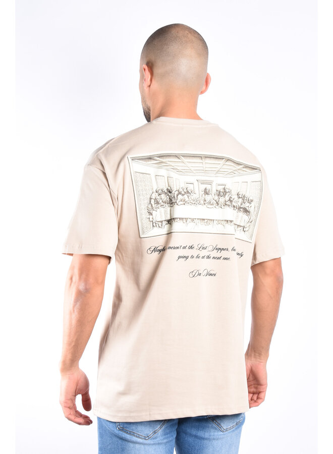 Premium Oversize Loose Fit T-shirt “Da Vinci” Beige