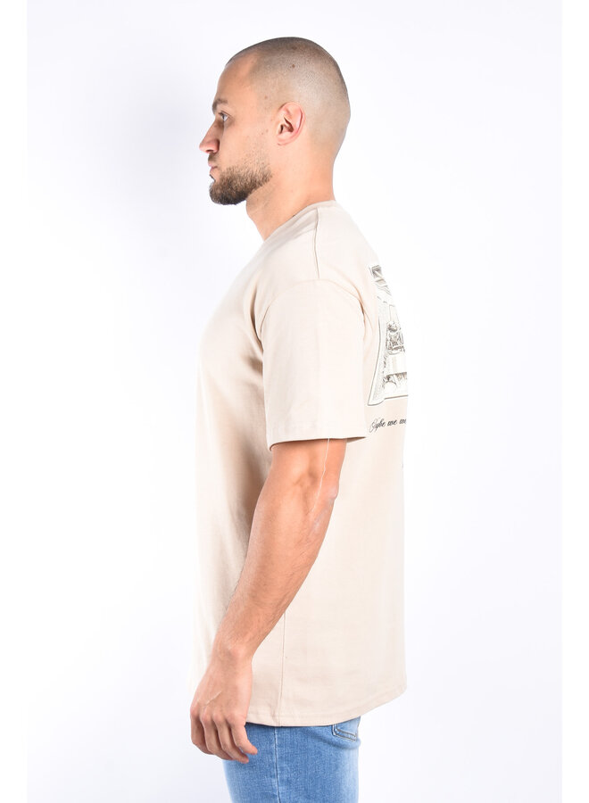 Premium Oversize Loose Fit T-shirt “Da Vinci” Beige