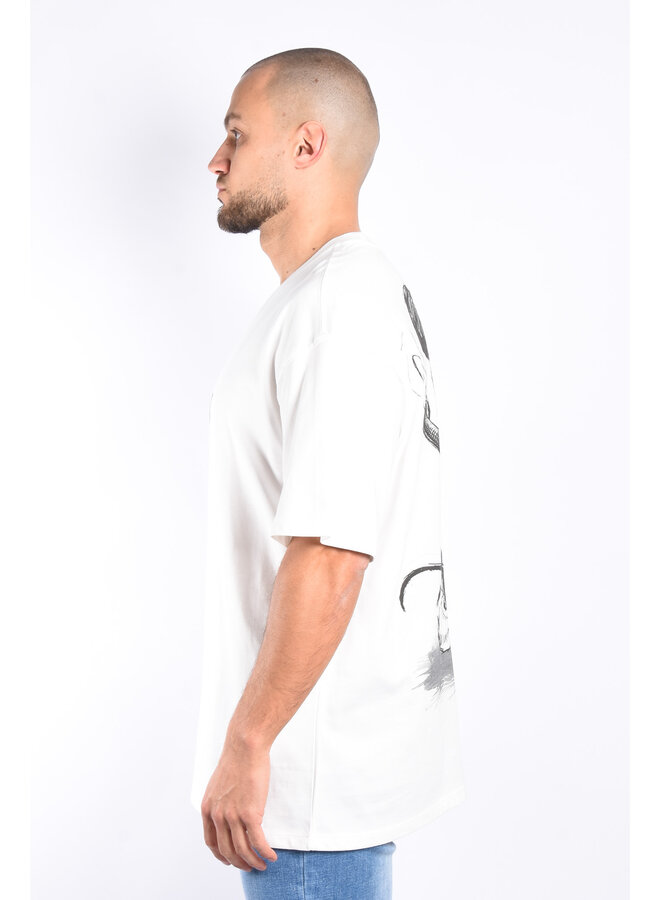 Loose Fit T-shirt "Usual Suspect" White