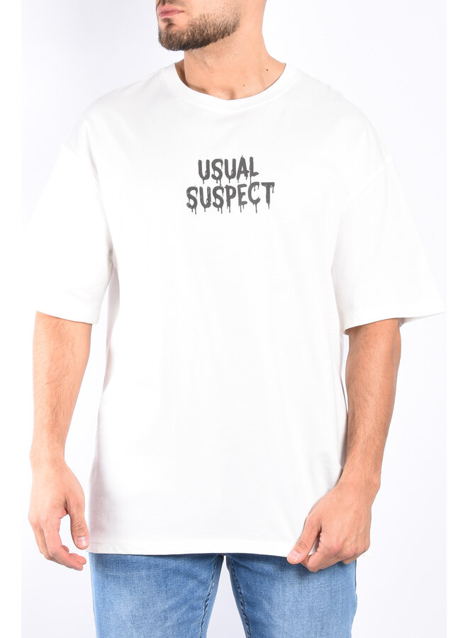 Loose Fit T-shirt "Usual Suspect" White