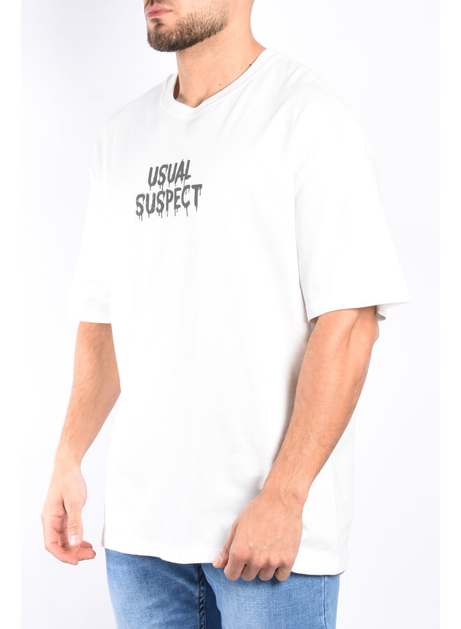 Loose Fit T-shirt "Usual Suspect" White