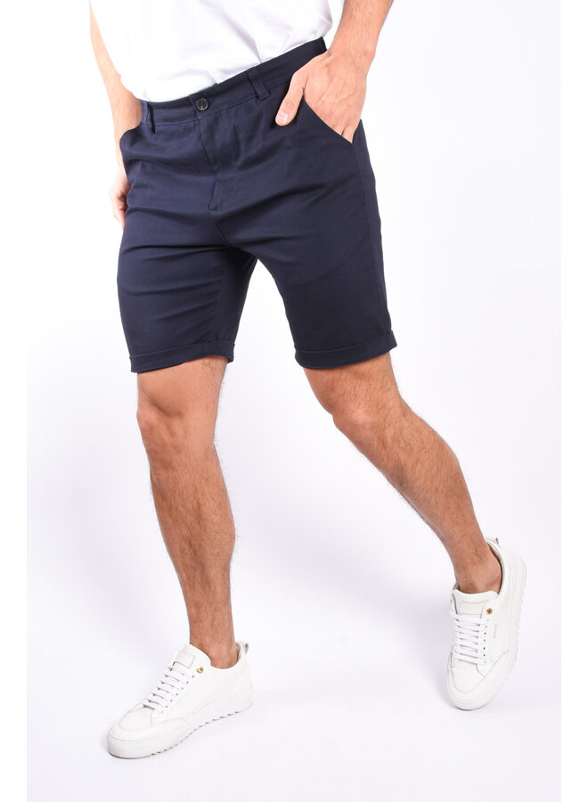 Chino Stretch Shorts “Tropea”  Navy Blue