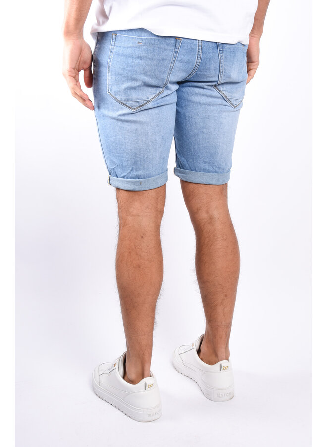 Stretch Jeans Shorts “Kobe” Light Blue Washed