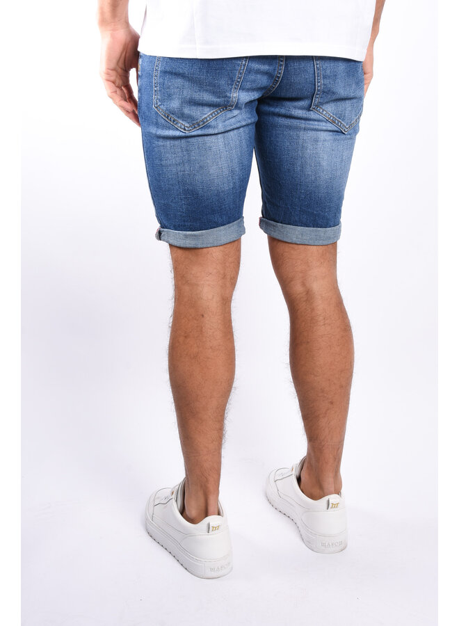 Stretch Jeans Shorts “Falco” Blue Basic Distressed
