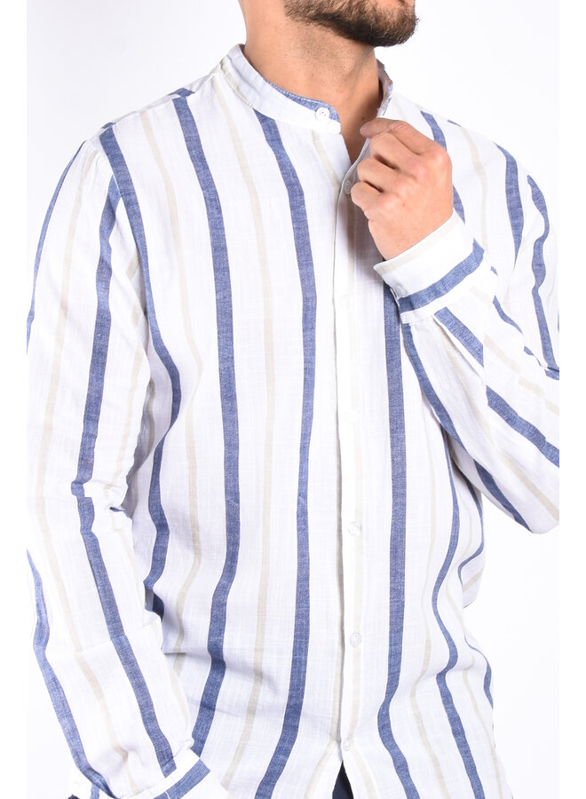 Linnen Striped Blouse “Lazio” Blue