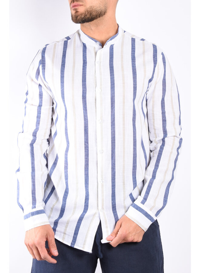 Linnen Striped Blouse “Lazio” Blue