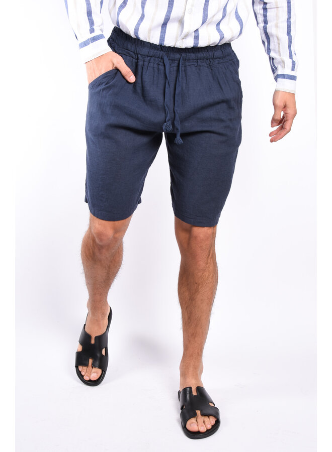 Premium Linnen Shorts “Pesaro” Navy Blue