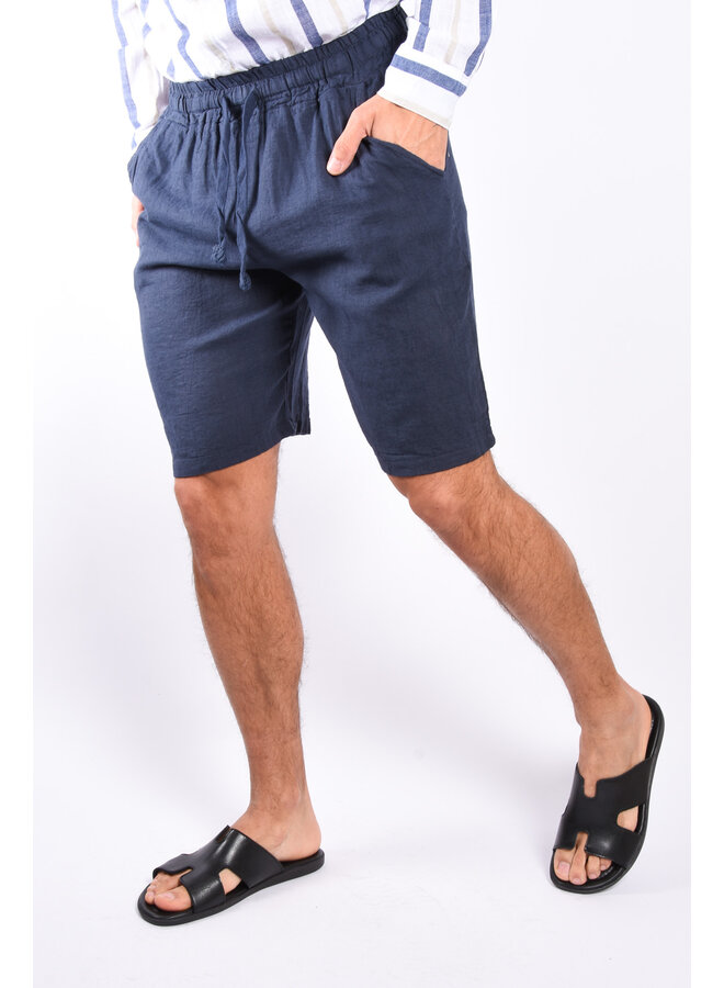 Premium Linnen Shorts “Pesaro” Navy Blue