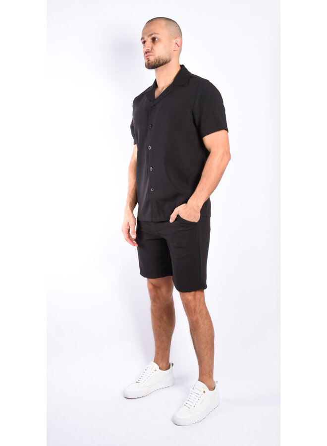 Premium Short Sleeve Blouse “Calabria” Black