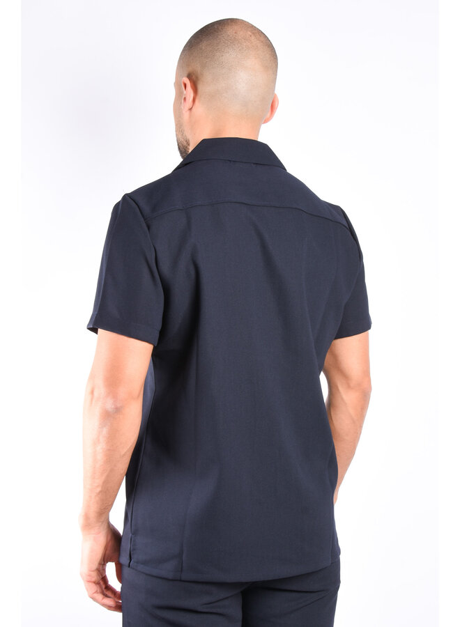 Premium Short Sleeve Blouse “Calabria” Navy Blue