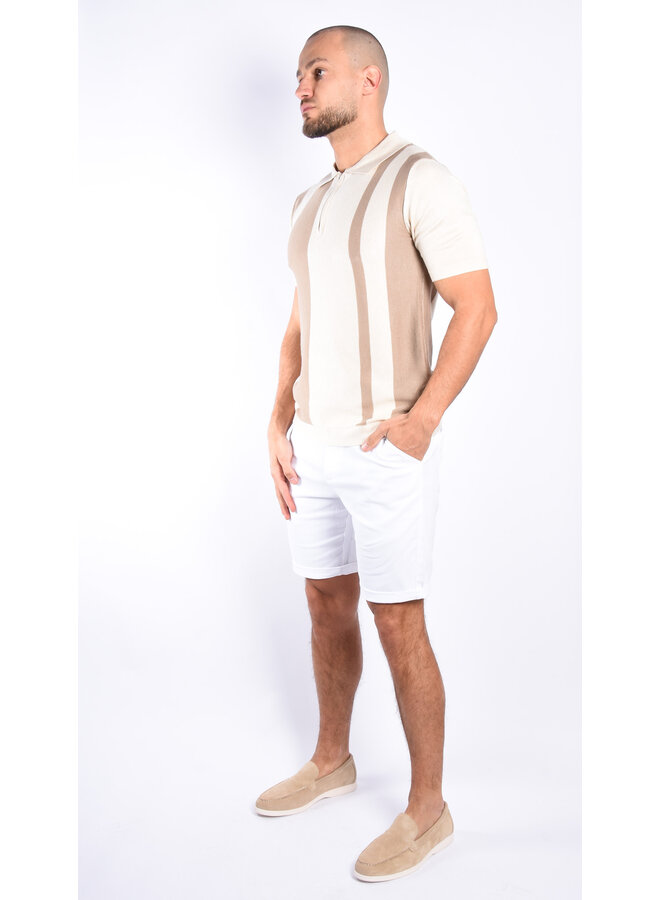 FR FA5075 Premium Knitted Zipper Polo “Tripoli” Beige