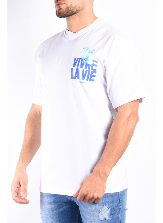 Loose Fit T-shirt “Vivre La Vie” White