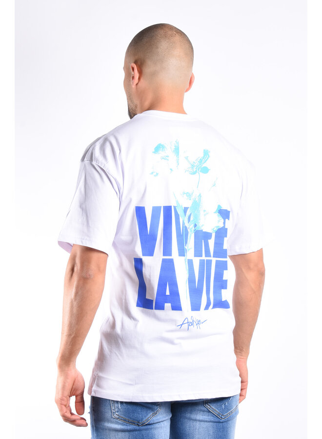 Loose Fit T-shirt “Vivre La Vie” White