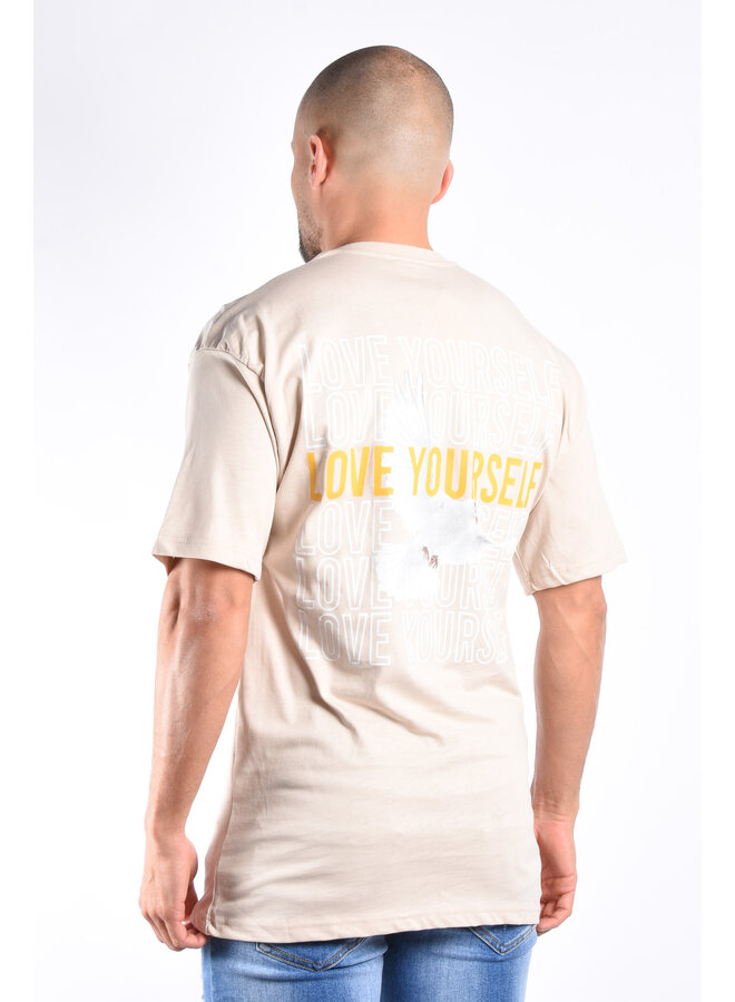 Loose Fit T-shirt “Love Yourself” Beige
