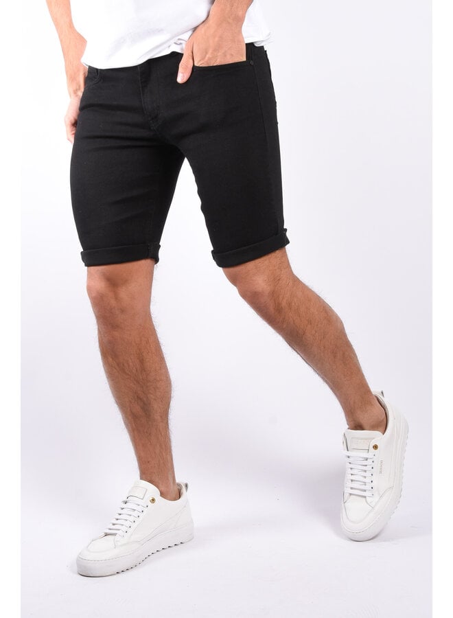 Stretch Jeans Shorts Total Black