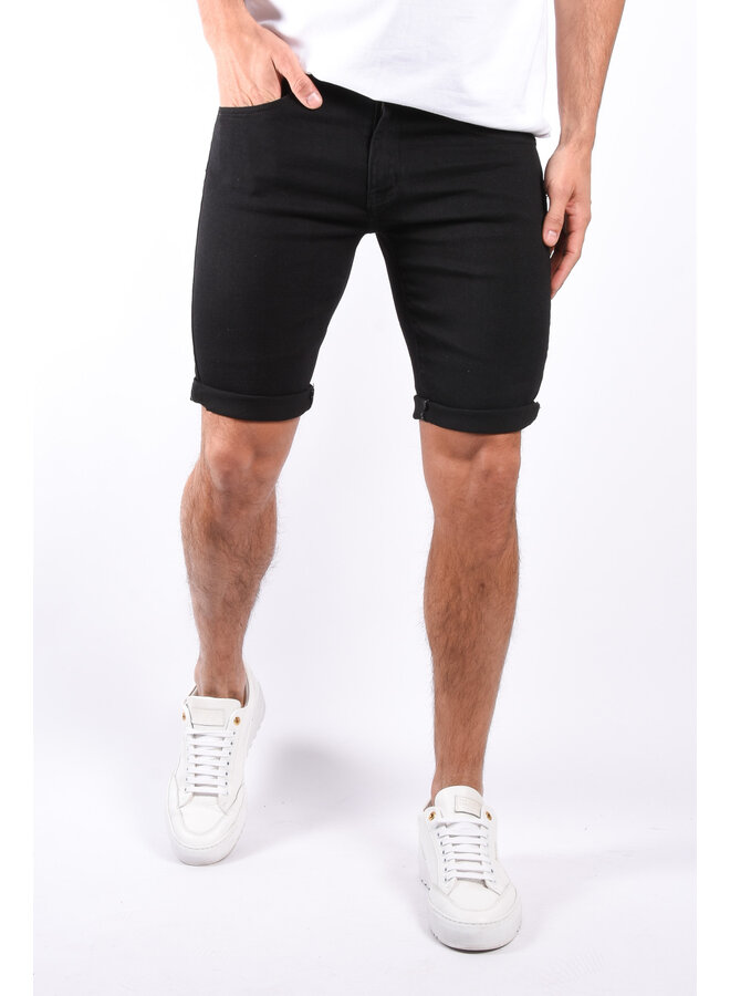 Stretch Jeans Shorts Total Black