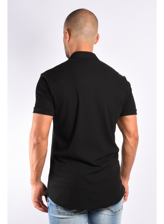 Premium Soft Short Sleeve Blouse “Pedro” Black