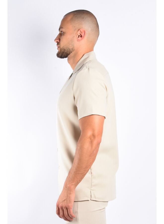 Premium Short Sleeve Blouse “Calabria” Beige