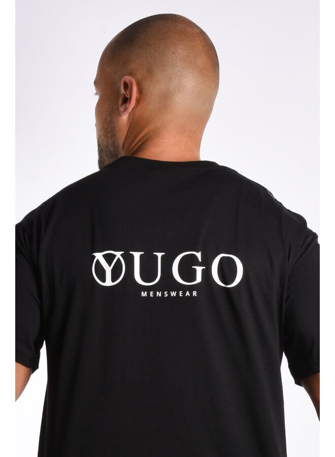 Premium YUGO T-shirt Relaxed Fit Black / White