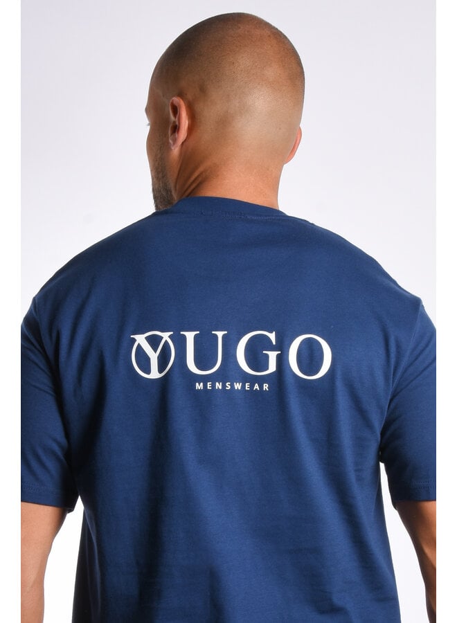 Premium YUGO T-shirt Relaxed Fit Navy / White