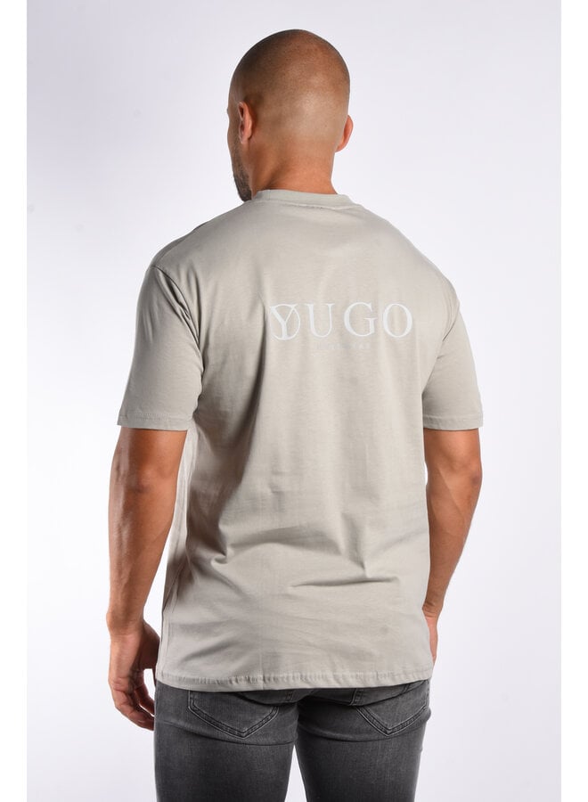 Premium YUGO T-shirt Relaxed Fit Grey Ton Sur Ton