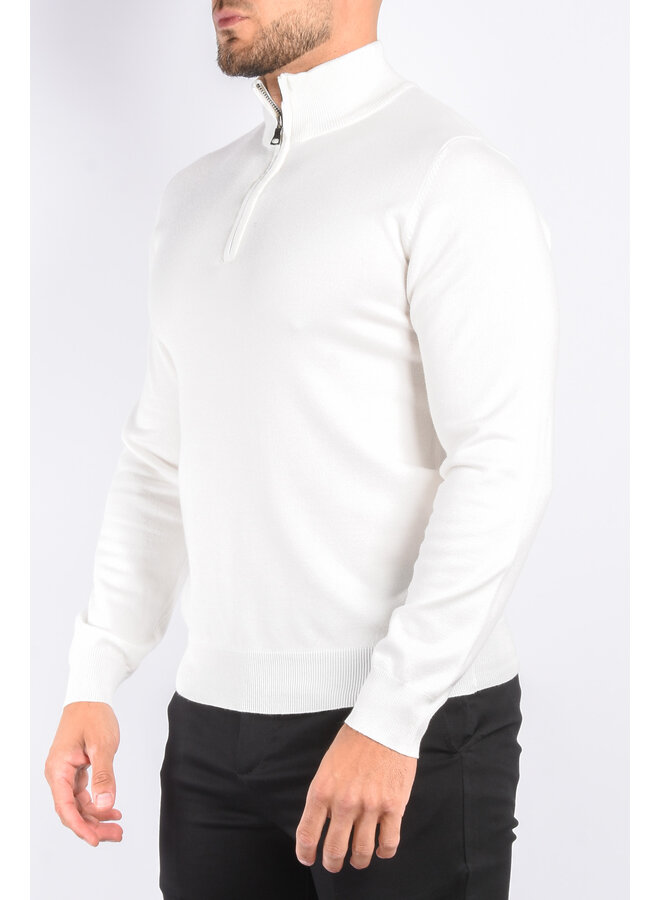 Half Zipped Sweater “Alessio” White