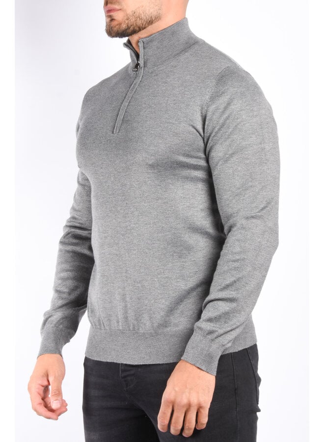 Half Zipped Sweater “Alessio” Grey