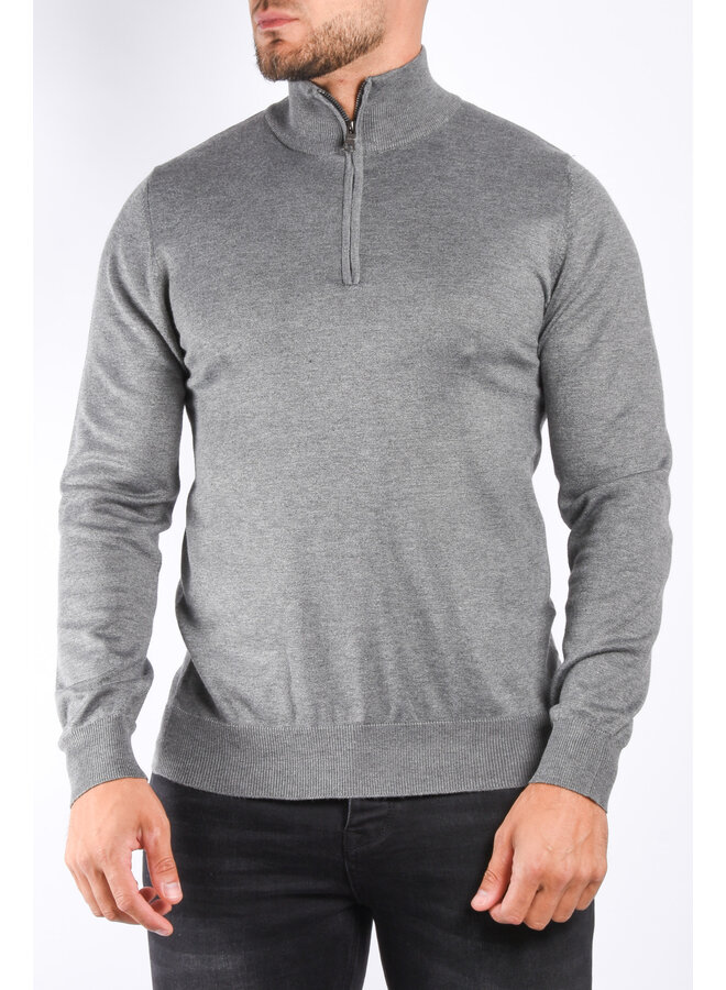 Half Zipped Sweater “Alessio” Grey