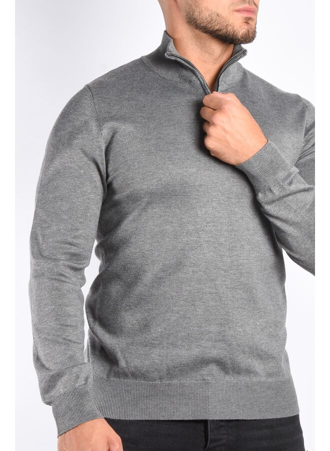 Half Zipped Sweater “Alessio” Grey