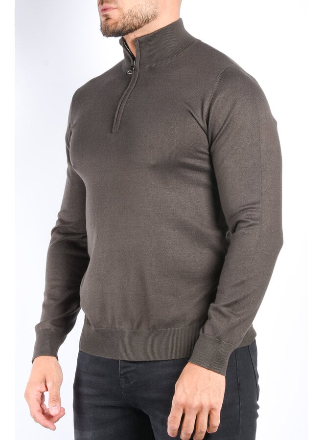 Half Zipped Sweater “Alessio” Deep Green