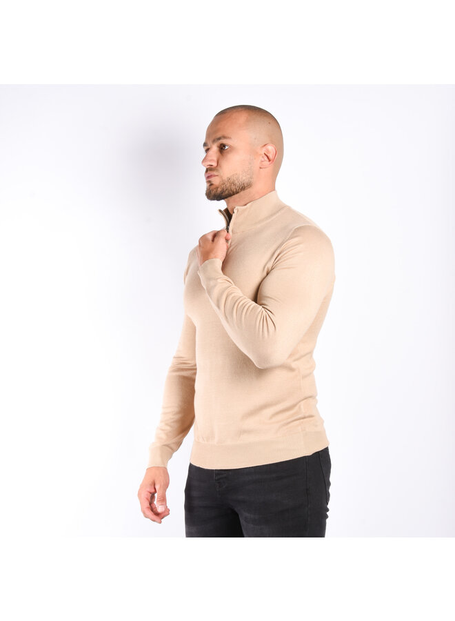 Half Zipped Sweater “Alessio” Beige