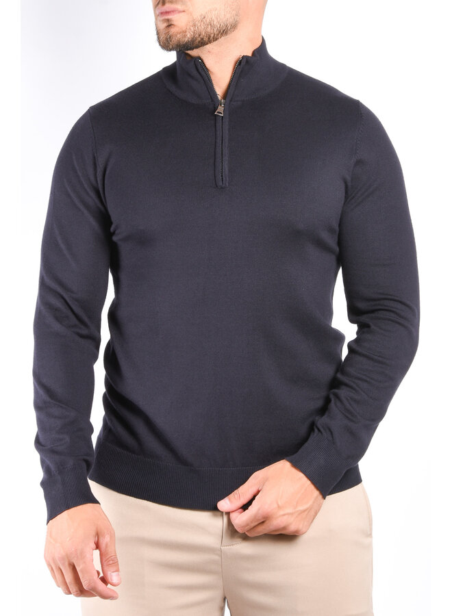 Half Zipped Sweater “Alessio” Deep Blue