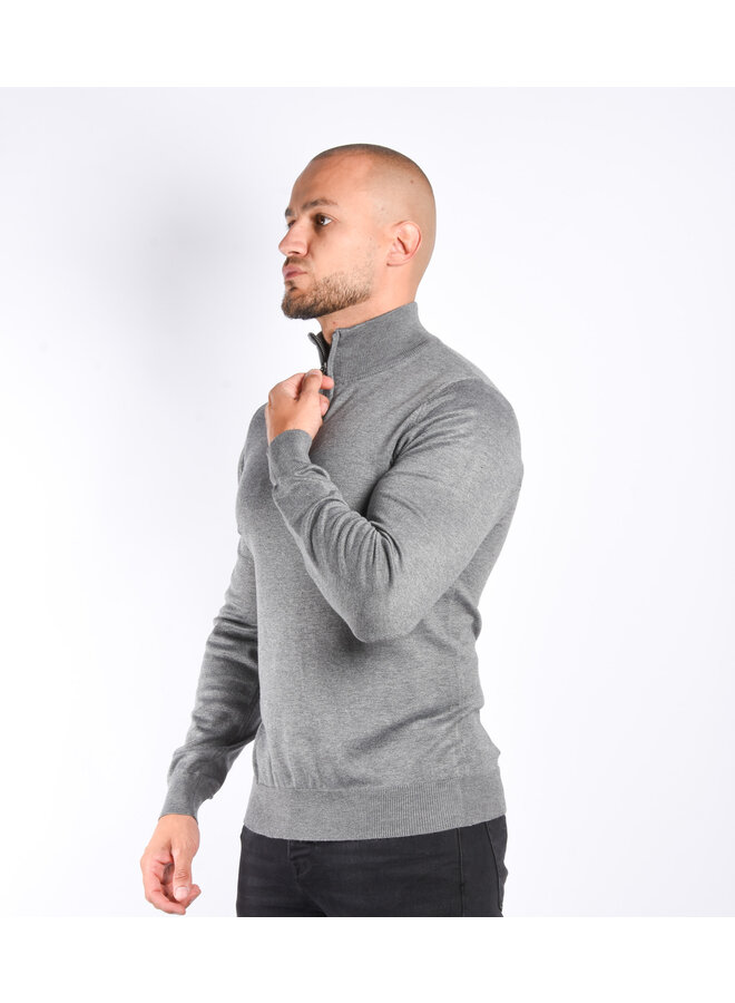 Half Zipped Sweater “Alessio” Grey