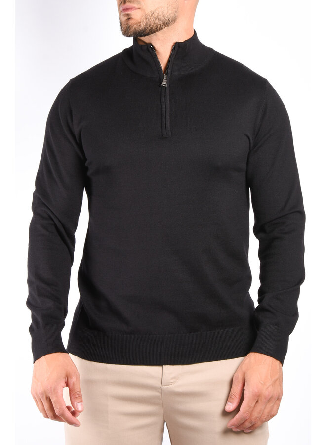 Half Zipped Sweater “Alessio” Black