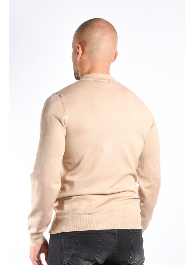 Long Sleeve Polo "Arezzo" Beige