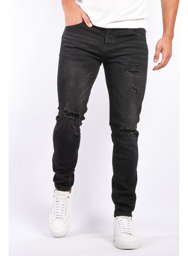 Slim Fit Stretch Jeans “Zvjez” Black Washed