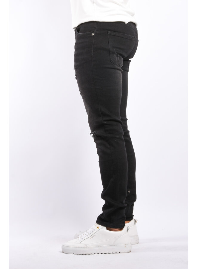 Slim Fit Stretch Jeans “Zvjez” Black Washed