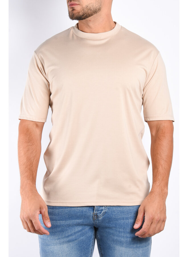 Mercerised Luxe T-shirt Beige